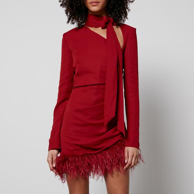 De La Vali Feather-Hemmed Crepe Mini Dress - UK 14 on Productcaster.