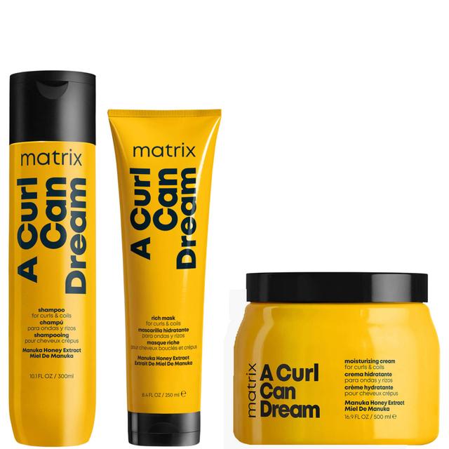 Matrix A Curl Can Dream Manuka Honey Infused Shampoo, Mask and Leave-in Cream Routine for Curls and Coils on Productcaster.