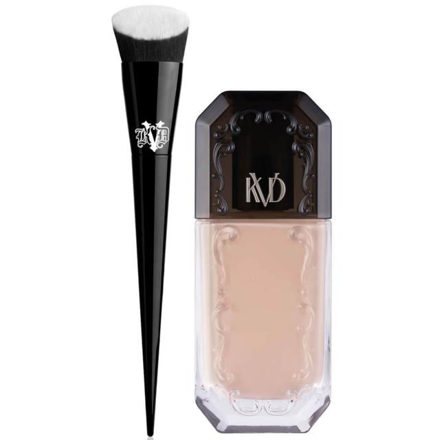 KVD Beauty Lock it Edge Foundation Brush and Beauty Good Apple Full-Coverage Serum Foundation 30ml Bundle (Various Shades) - Light 008 on Productcaster.