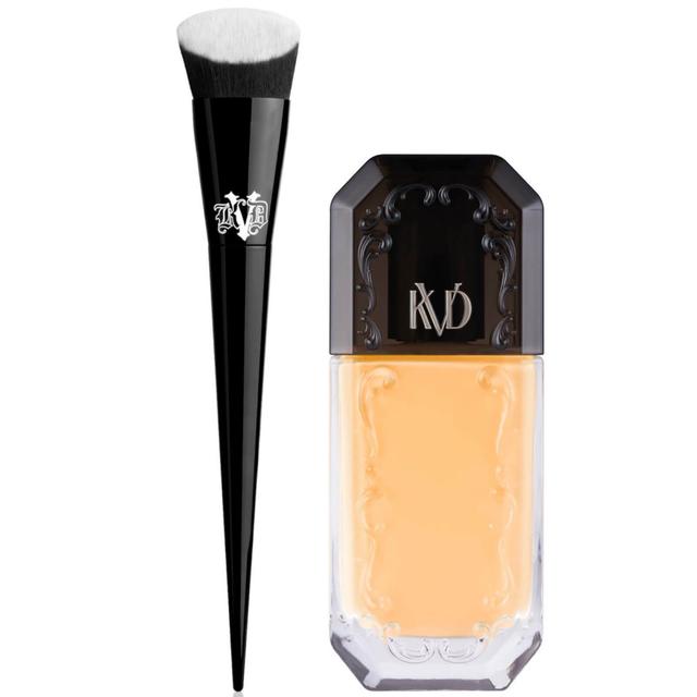 KVD Beauty Lock it Edge Foundation Brush and Beauty Good Apple Full-Coverage Serum Foundation 30ml Bundle (Various Shades) - Medium 042 on Productcaster.