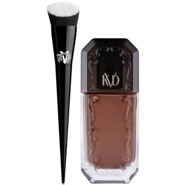 KVD Beauty Lock it Edge Foundation Brush and Beauty Good Apple Full-Coverage Serum Foundation 30ml Bundle (Various Shades) - Deep 090 on Productcaster.