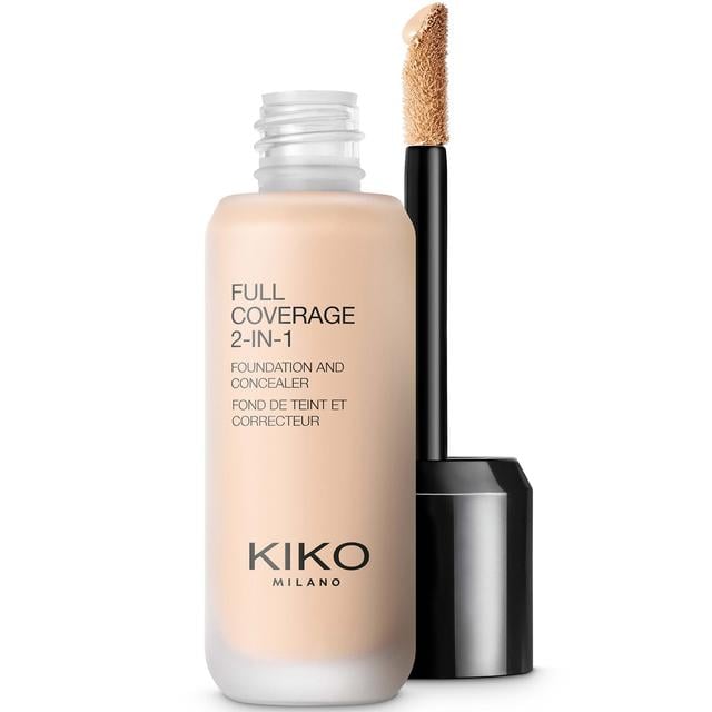 KIKO Milano Full Coverage 2-in-1 Foundation and Concealer 25ml (Various Shades) - 01 Warm Rose on Productcaster.