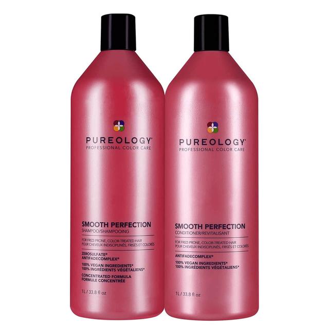 Pureology Smooth Perfection Shampoo and Conditioner Routine For Frizz Prone, Colour Treated Hair 1000ml on Productcaster.