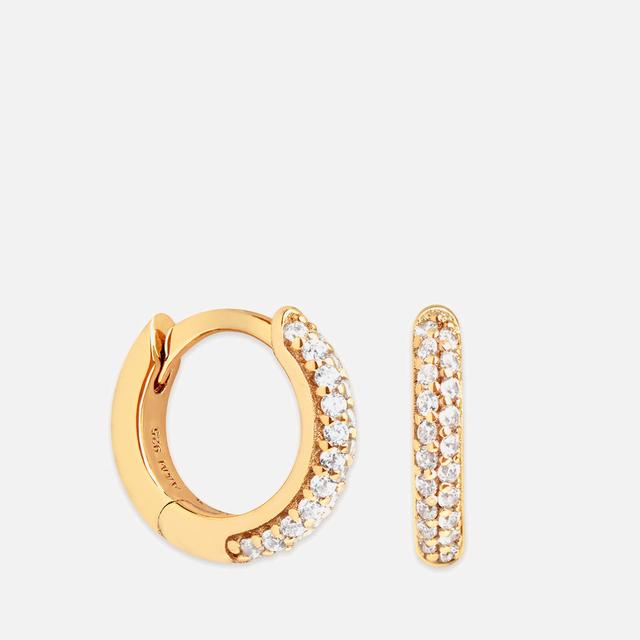 Astrid & Miyu Pave 18-Karat Gold-Plated Huggie Earrings Clear on Productcaster.