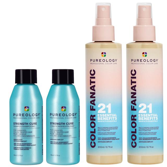 Pureology Color Fanatic Duo and Strength Cure Mini Shampoo and Conditioner Routine for Damaged, Coloured Hair on Productcaster.