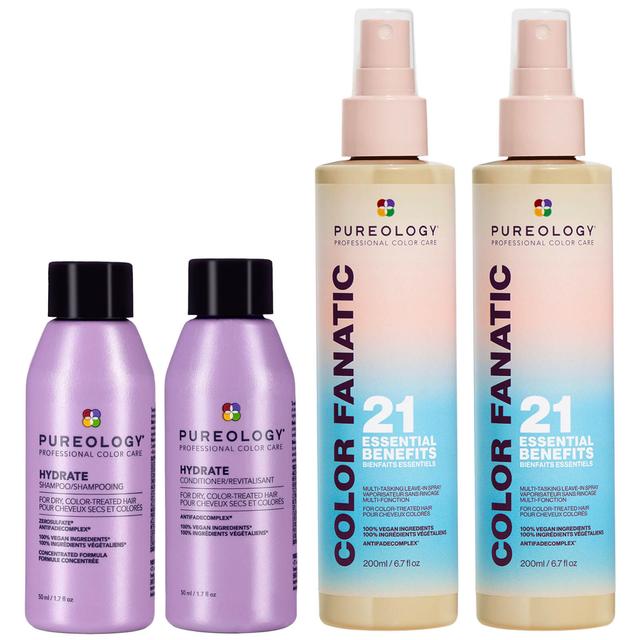 Pureology Color Fanatic Duo (2x 200ml) and Hydrate Mini Shampoo 50ml and Conditioner 50ml Routine for Dry Hair (Worth £72.46) on Productcaster.