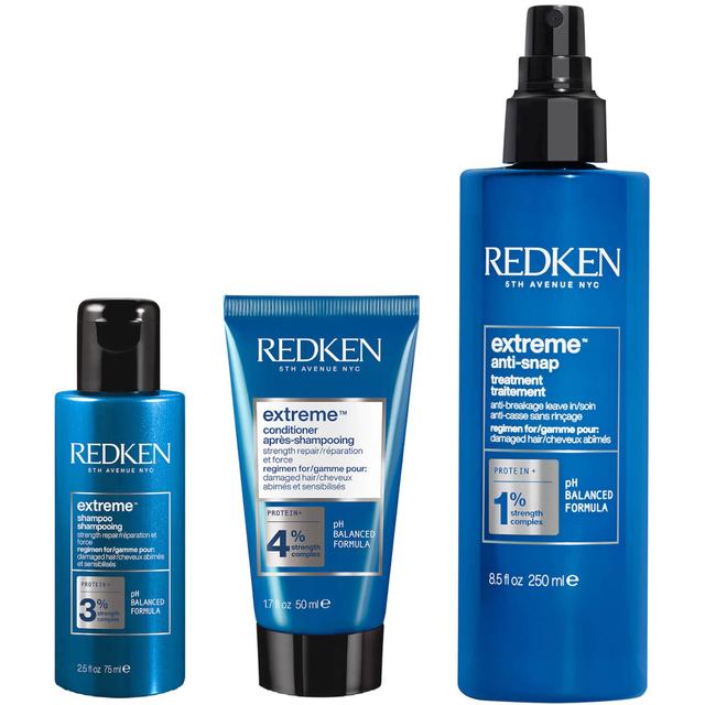 Redken Extreme Shampoo 75ml, Conditioner 50ml and Anti-Snap Anti-Breakage Spray 250ml Bundle for Damaged Hair (Worth £35.41) on Productcaster.