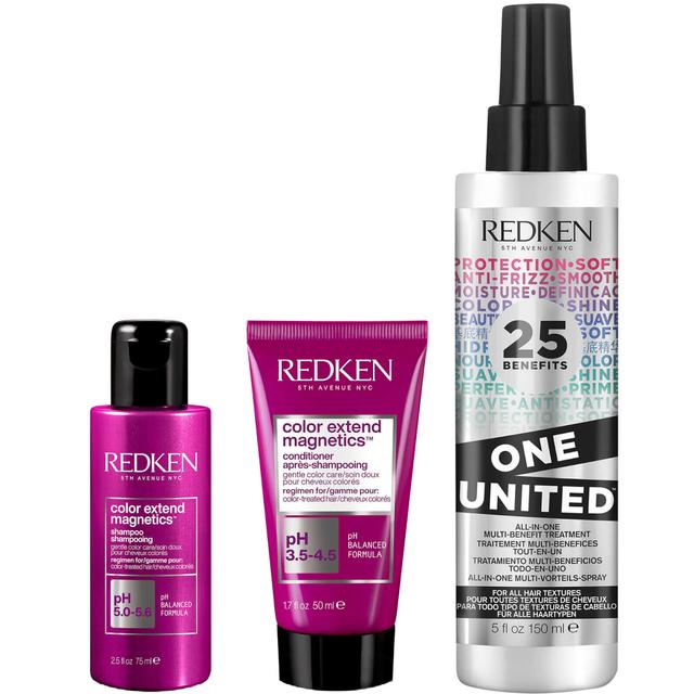 Redken Color Extend Magnetics Shampoo and Conditioner with One United Routine Bundle for Colour Treated Hair on Productcaster.