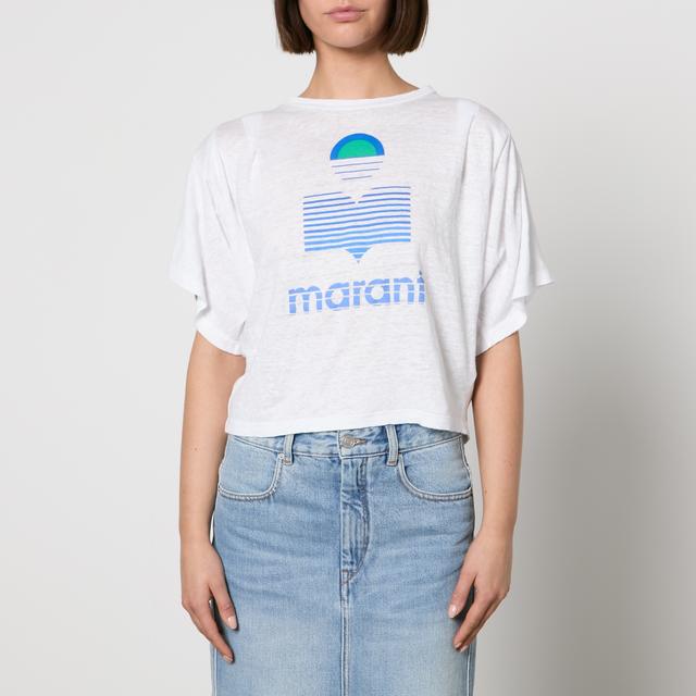 Marant Etoile Kyanza Logo-Print Linen T-Shirt - M on Productcaster.