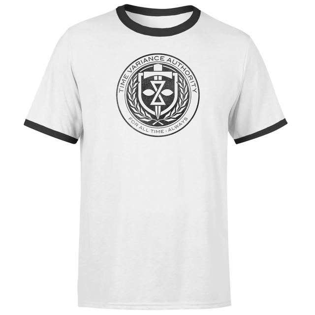 TVA Icon Men's Ringer T-Shirt - White Black - L - White/Black on Productcaster.