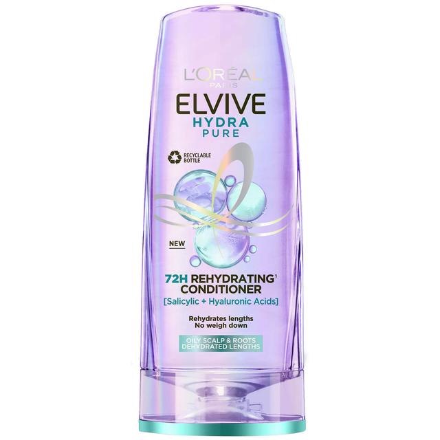 L'Oréal Paris Elvive Hydra Pure 72h Rehydrating Conditioner with Hyaluronic and Salicylic Acids 400ml on Productcaster.