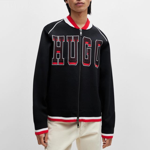 HUGO Sanby Logo Canvas Varsity Jacket - XXL on Productcaster.