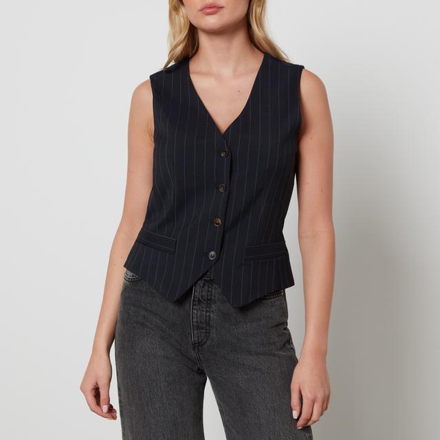 Max Mara Studio Abavo Pinstriped Woven Waistcoat - UK 10 on Productcaster.