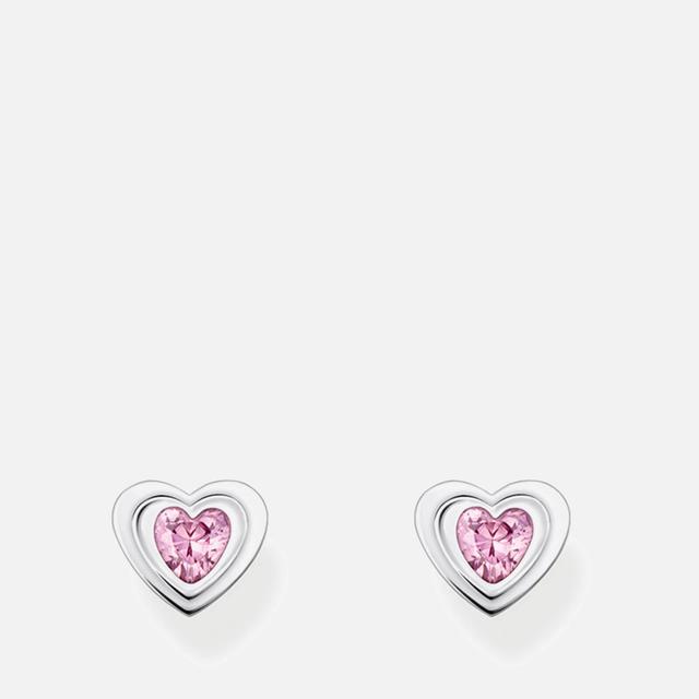 Thomas Sabo Silver Heart Stud Earrings Pink on Productcaster.