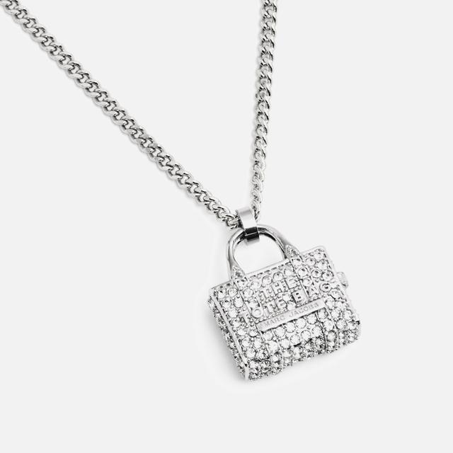 Marc Jacobs Silver-Toned Pave Tote Pendant Necklace on Productcaster.