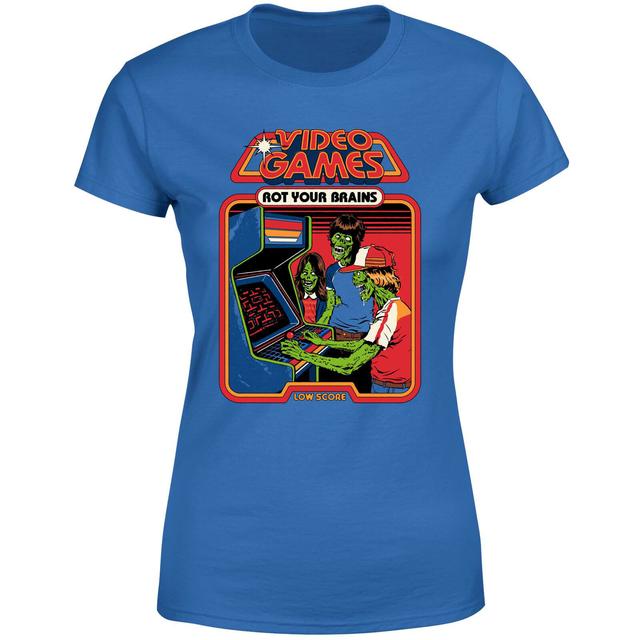 Video Games Rot Your Brains Women's T-Shirt - Blue - M - Blue on Productcaster.