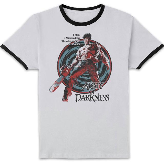 Army Of Darkness Hail To The King Unisex Ringer T-Shirt - White/Black - S - White/Black on Productcaster.