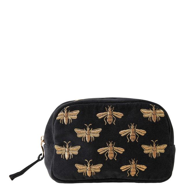 Elizabeth Scarlett Honey Bee Charcoal Velvet Cosmetics Bag on Productcaster.