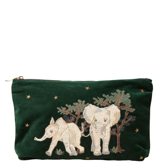 Elizabeth Scarlett Baby Elephant Conservation Forest Velvet Everyday Pouch on Productcaster.