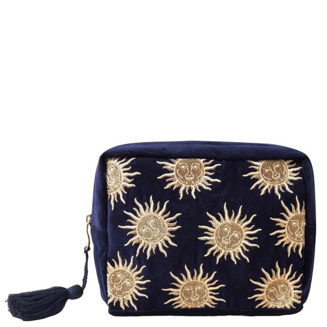 Elizabeth Scarlett Sun Goddess Navy Velvet Wash Bag on Productcaster.