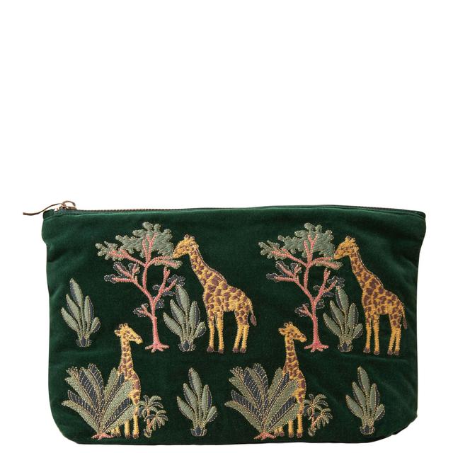 Elizabeth Scarlett Giraffe Forest Velvet Everyday Pouch on Productcaster.