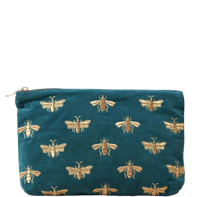 Elizabeth Scarlett Honey Bee Rich Blue Velvet Everyday Pouch on Productcaster.