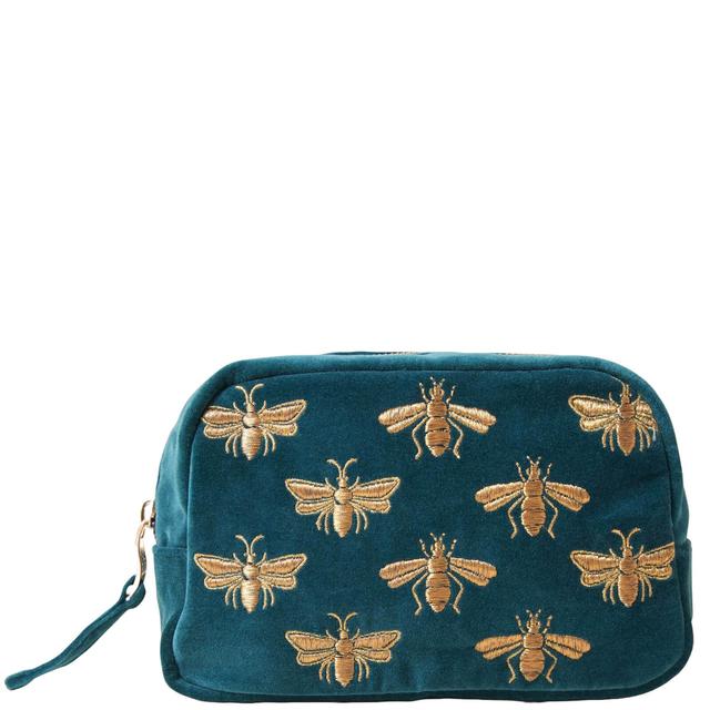 Elizabeth Scarlett Honey Bee Rich Blue Velvet Cosmetics Bag on Productcaster.