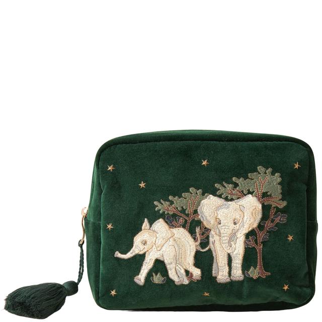 Elizabeth Scarlett Baby Elephant Conservation Forest Velvet Wash Bag on Productcaster.