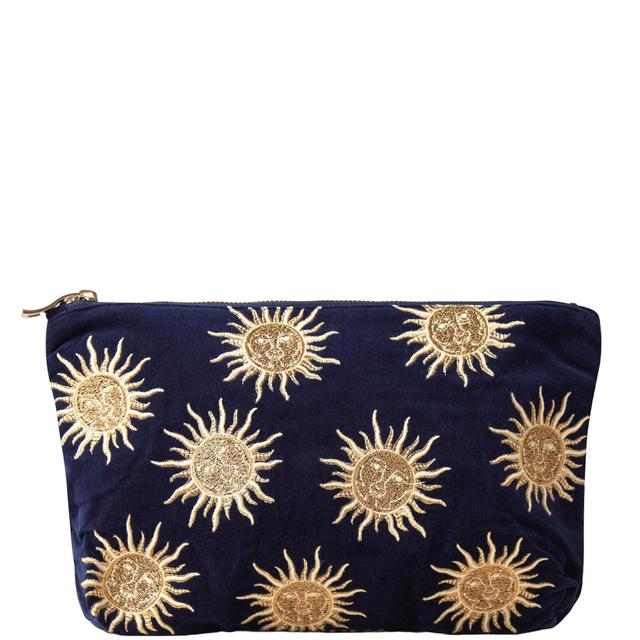 Elizabeth Scarlett Sun Goddess Navy Velvet Everyday Pouch on Productcaster.