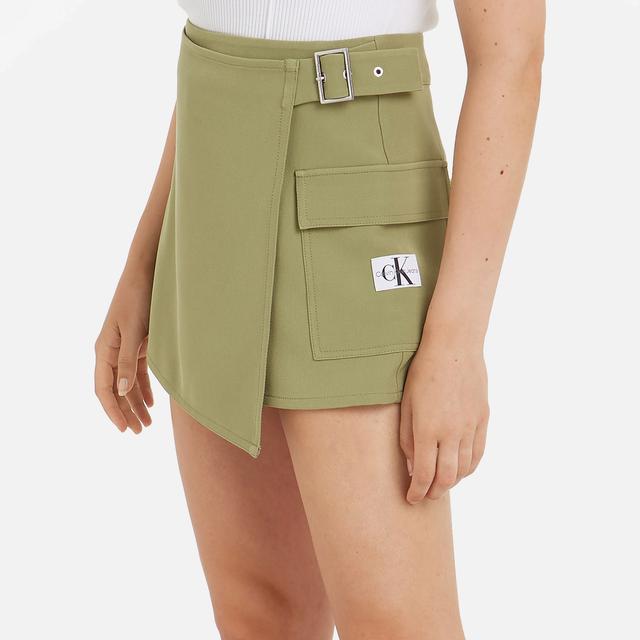 Calvin Klein Jeans Buckle Wrap Woven Mini Skort - L on Productcaster.