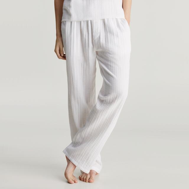 Calvin Klein Textured Cotton-Gauze Sleep Pants - S on Productcaster.