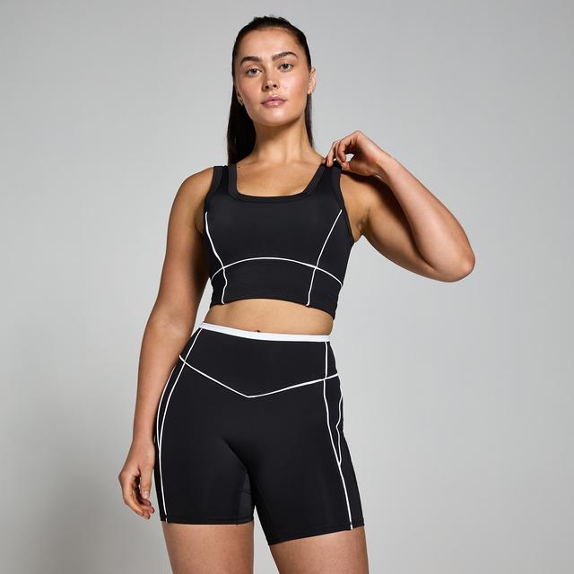 MP Women's Tempo Contrast Texture Sports Bra - Black - M on Productcaster.