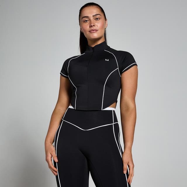 MP Dámský Tempo Contrast Piping 1/4 Zip Top –Černý - XXL on Productcaster.