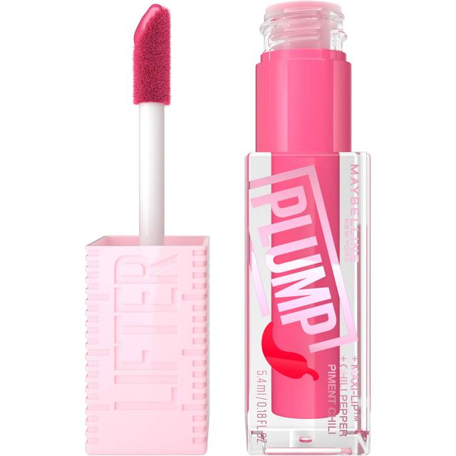 Maybelline Lifter Gloss Plumping Lip Gloss Lasting Hydration Formula With Hyaluronic Acid and Chilli Pepper (Various Shades) - Pink Sting on Productcaster.