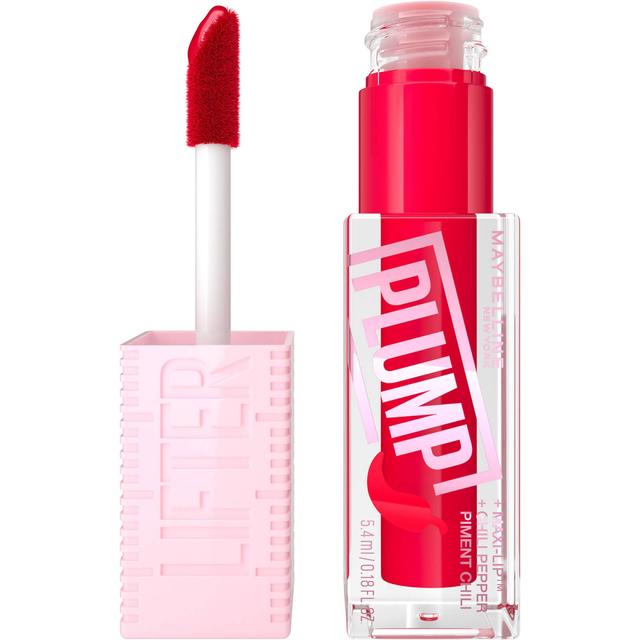 Maybelline Lifter Gloss Plumping Lip Gloss Lasting Hydration Formula With Hyaluronic Acid and Chilli Pepper (Various Shades) - Red Flag on Productcaster.