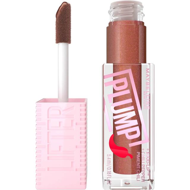 Maybelline Lifter Gloss Plumping Lip Gloss Lasting Hydration Formula With Hyaluronic Acid and Chilli Pepper (Various Shades) - Cocoa Zing on Productcaster.