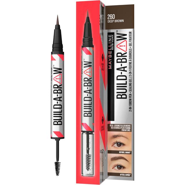 Maybelline Build-A-Brow 2 Easy Steps Eye Brow Pencil and Gel (Various Shades) - Deep Brown on Productcaster.