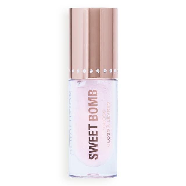 Makeup Revolution Sweet Bomb Lip Gloss 4.5ml (Various Shades) - Candyfloss Pink Glitter on Productcaster.