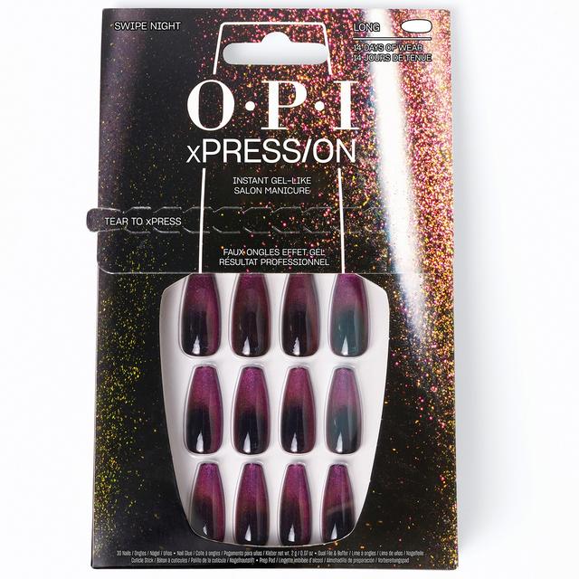 OPI xPRESS/ON Black Purple Press On Nails for a Gel-Like Salon Manicure - Swipe Night on Productcaster.