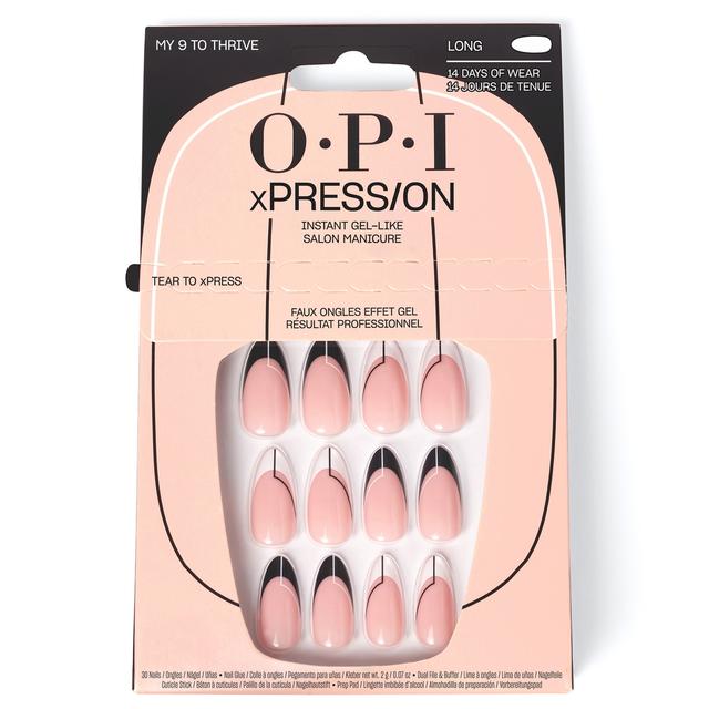 OPI xPRESS/ON Black White French Tip Press On Nails for a Gel-Like Salon Manicure - My 9 to Thrive on Productcaster.