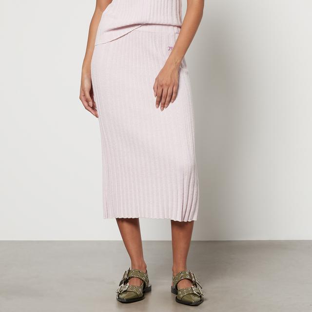 Maison Kitsuné Baby Fox Patch Cotton Blend Ribbed Midi Skirt - XS on Productcaster.