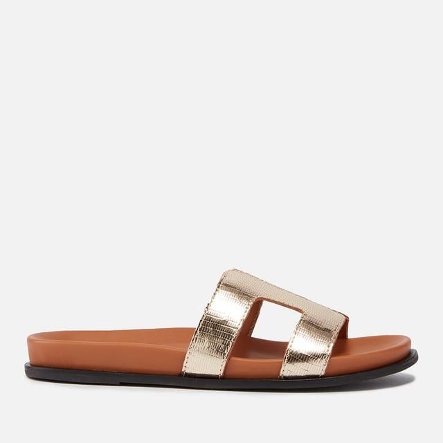 Dune London Women's Loupa Gold-Tone Embellished Comfort-Footbed Slider Sandals - UK 3 on Productcaster.