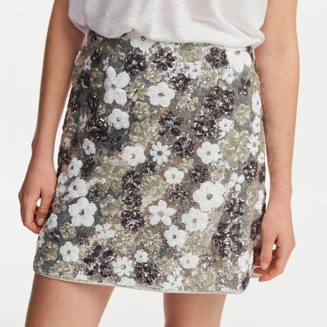 Essentiel Antwerp Fishbone Sequinned Woven Mini Skirt - UK 10 on Productcaster.