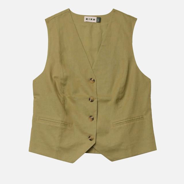 RIXO Norah Linen-Blend Waistcoat - UK 12 on Productcaster.