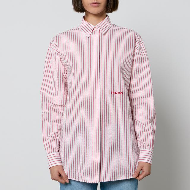 Pinko Bridport 1 Rigato Striped Seersucker Shirt - XS on Productcaster.