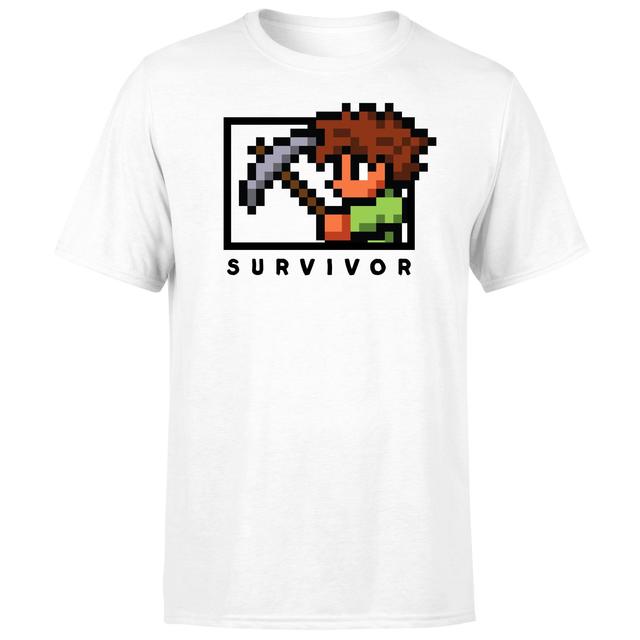 Terraria Survivor Unisex T-Shirt - White - XS - White on Productcaster.