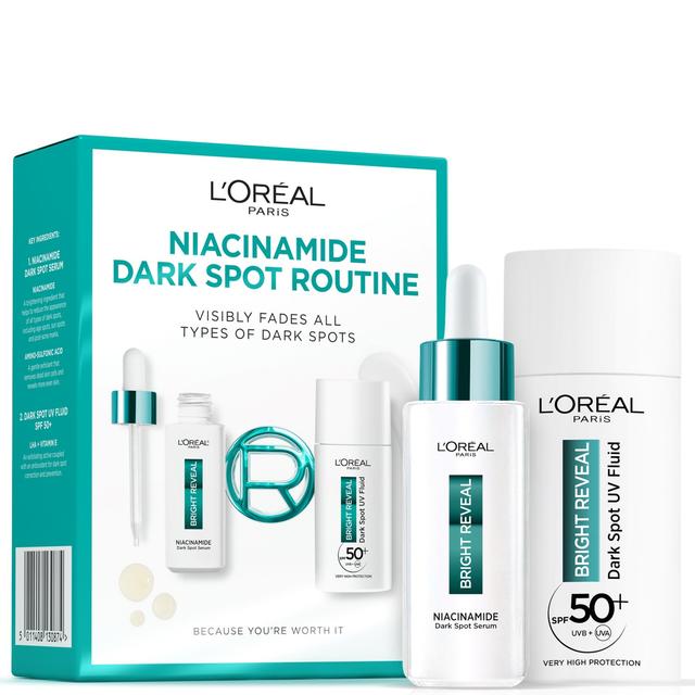 L'Oréal Paris Bright Reveal Niacinamide Dark Spot Routine with Serum and UV Fluid SPF50+ on Productcaster.