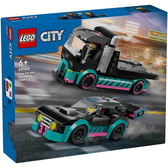 LEGO City Race Car and Car Carrier Truck Toys 60406 on Productcaster.