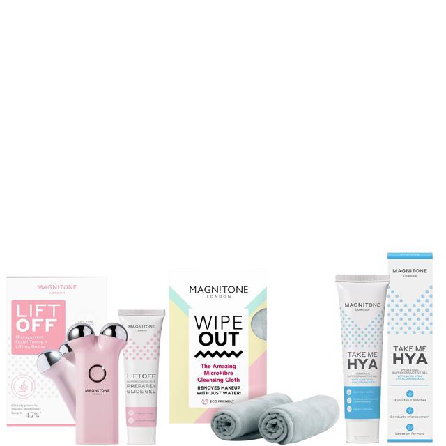 MAGNITONE London LiftOff Microcurrent Device, Take Me Hya Gel and WipeOut Cloth Bundle on Productcaster.