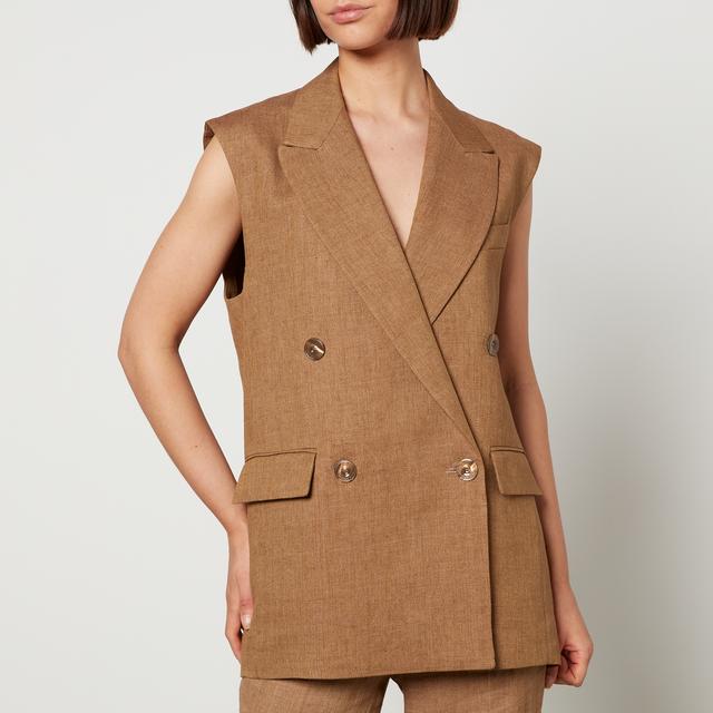 Max Mara Studio Eliche Flax Linen Sleeveless Blazer - UK 14 on Productcaster.